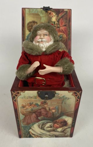 Rare Here Comes Santa Claus Enesco Music Jack In The Box,  Le 7295 1985