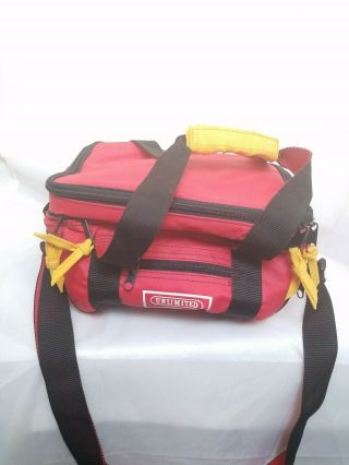 Vintage Red And Black Marlboro Lunch Box Bag - 5 Zipper Pockets.