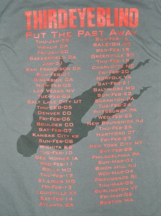 Third Eye Blind 1997 Rare Authentic ‘put The Past Away’ Rock Tour Shirt Large