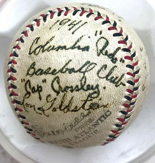 Very Rare Vintage 1941 Columbia Reds Team Signed Baseball Lon Goldstein / Box