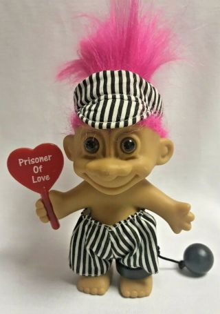 Troll Russ 4 " Vintage Prisoner Of Love Pink Hair With Ball And Chain