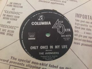 ONLY ONCE IN MY LIFE // THE AVENGERS VERY RARE BIG A OZ PRESS NZ PSYCH POP 1968 2