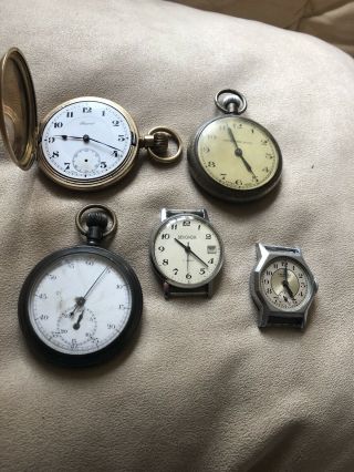 Joblot Rare Vintage Stop,  Pocket Watches & Wristwatches Record,  Prestige Etc