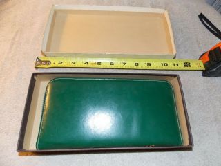 Antique German Cue Manicure Set In Green Leather Case And Box - Vintage