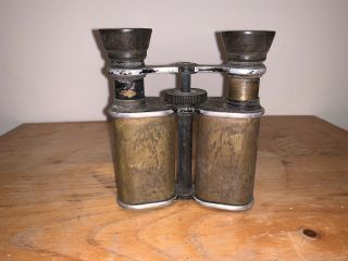 Last Rare Ww1 British Army Officer Prism Binoculars