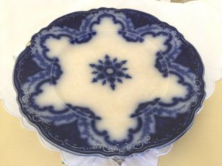 Alfred Meakin Royal Porcelain Cambridge Antique Flow Blue Plate 9 " Chip