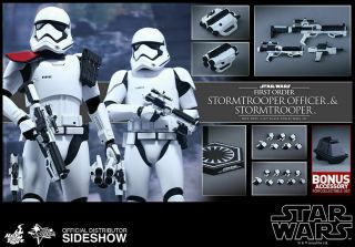 Hot Toys Star Wars Force Awakens First Order Stormtrooper Officer Figure Set 1/6