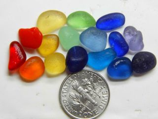16 Xs - S Chakra Rainbow Of Colour Inc Uv Jq Rare Seaham English Sea Glass