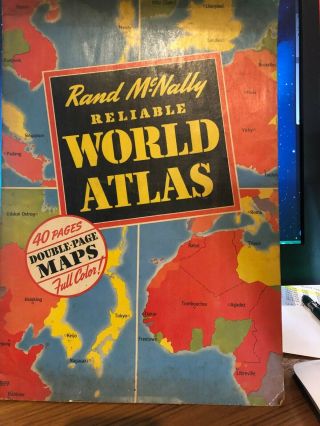 Vintage Collectible 1942 Rand Mcnally Reliable World Atlas
