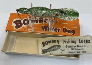 Vintage Bomber Waterdog And Papers Glitter Wood Fishing Lure