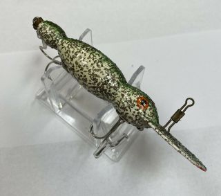 Vintage Bomber Waterdog And Papers Glitter Wood Fishing Lure 3