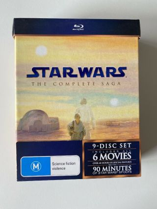Star Wars - The Complete Saga (9 Blu - Ray Disc Set) Rare Oop Like