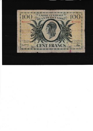 1941 Caisse Centrale De La France Libre Congo 100 Francs Rare Vg See Scan &02