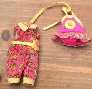 Vintage 1990s Mattel Barbie Kelly Club Pink And Yellow Romper And Bathing Suit
