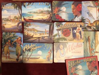 Vintage Aloha Hawaii 10 Art Postcards By Kerne Erickson,  Collectibles