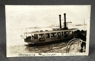 Antique Photograph Snapshot Picture Mississippi River Passenger Steam Ship Boat
