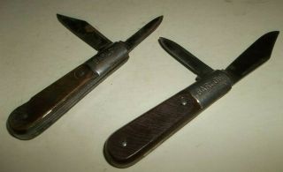 2 Vtg Barlow 2 Blade Folding Pocket Knives - Made By Imperial