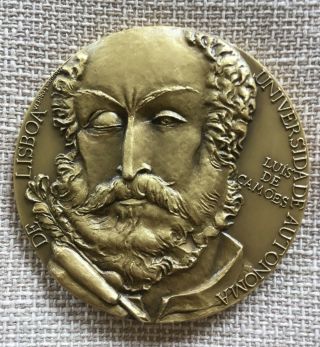 And Rare Bronze Medal Of Luís De Camões,  Made By Joaquim Correia