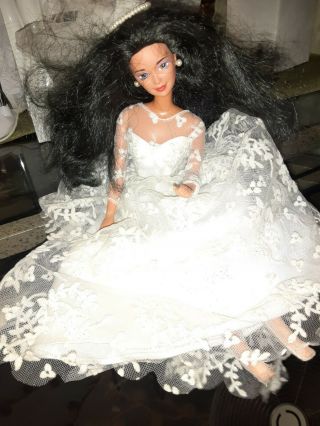 Vintage Indonesia Barbie Doll In A White Wedding Dress