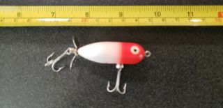 Vintage Heddon Tiny Torpedo Fishing Lure Red Head