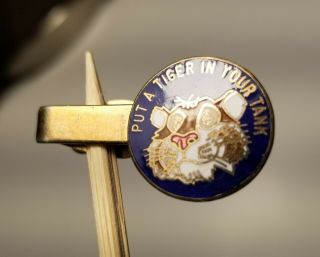 Vintage Rare 1965 Esso Put A Tiger In Your Tank Metal Tie Clip Mens Jewelry