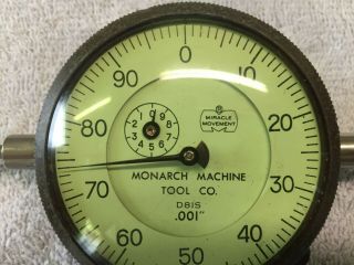 Vintage Monarch Machine Tool Dial Indicator D81s.  001 ",  Miracle Movement,  Rare