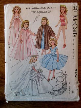 Vintage 18 In Doll Clothes Pattern Fits Cindy Revlon Wedding Dress Coat Robe