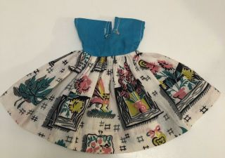 Print Dress Turquoise For Barbie Handmade One Of A Kind Vintage Style