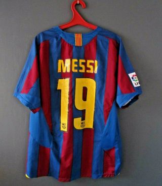Barcelona Messi 19 2007/2008 Rare Retro Top Football Soccer Jersey Shirt Size M