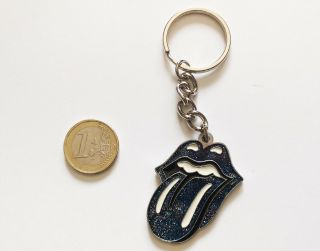Rolling Stones - Blue Glitter Tongue Official Keyring - 2002 - Rare
