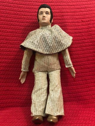 Rare Vintage 19 - Inch Elvis Doll With Jumpsuit And Cape