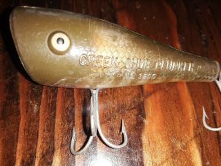 Vintage Creek Chub Plunker 3200 - Olive With Bronze Scale Pattern -