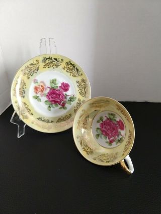 Vintage Royal Sealy Fine China Tea Cup And Saucer Made In Japan Floral Design