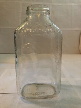 Vintage Antique Half Gallon Glass Milk Jug 64oz 2qt