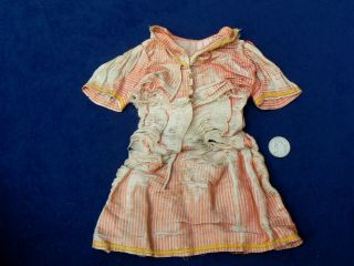 Antique French Bebe Doll Dress 10 " Factory Made For Pattern