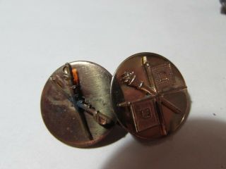 2 Vintage Antique Military Insignia Pinback Pin Tac Pins