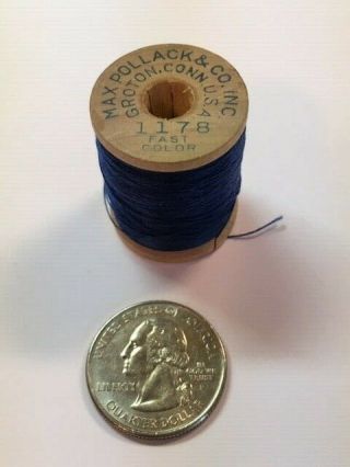 (1) Antique Vintage Thread Wooden Spool - Max Pollack & Co.  - Groton Conn.