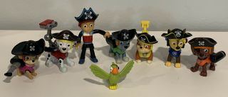 Paw Patrol Pirate Pups Figures Complete Set W Rare Parrot