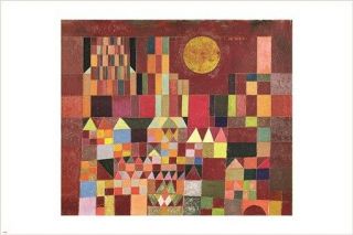 Paul Klee - Slot Og Sol Vintage Painting Art Poster Colorful Cubist 24x36