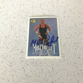 Mr Perfect Signed Autographed Rare 1990 Wwf Classic Card Curt Hennig Wwe 19 A