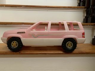 Vintage Tim Mee Toys Jeep Grand Cherokee Pink Toy Car 1994 Huge Rare Fits Barbie