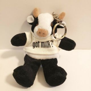 Vintage " Got Milk? " Keychain Black & White Cow With Removable T - Shirt Asi 62960