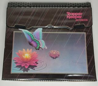 Vintage Rare Flowers Butterfly Mead Trapper Keeper Binder 1987 Organizer