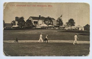 1915 Mn Postcard Minneapolis Minnesota Minnekahda Golf Club House Golfers Course