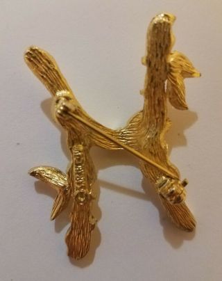 Vintage Sarah Coventry ABC ' s Gold tone Letter H Pin Brooch Tree Branch 2