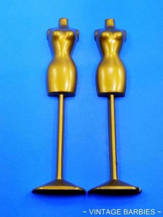 (2) Topper Dawn Doll Gold Dress Forms Minty Vintage 1970 