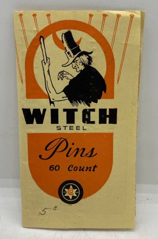 Old Halloween Collectible Vintage Rare 1940’s WITCH Pins Black Cat Advertising 2