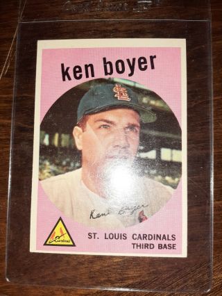 1959 Topps Baseball Card 325 Ken Boyer St Louis Cardinals Vintage