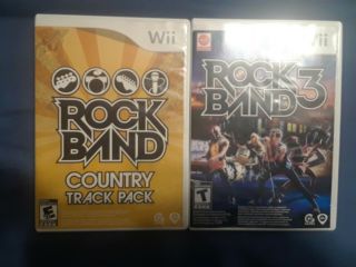 Nintendo Wii Rock Band 3 And Rock Band Country Pack - Rare