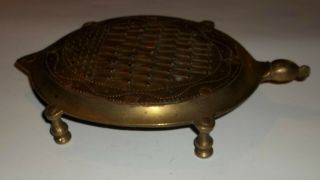 Vintage Brass Turtle Cheese / Spice Grater Very Rare Great Look